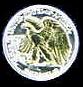 Gold on Silver Walking liberty half dollar