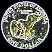 Gold on Silver IKE dollar